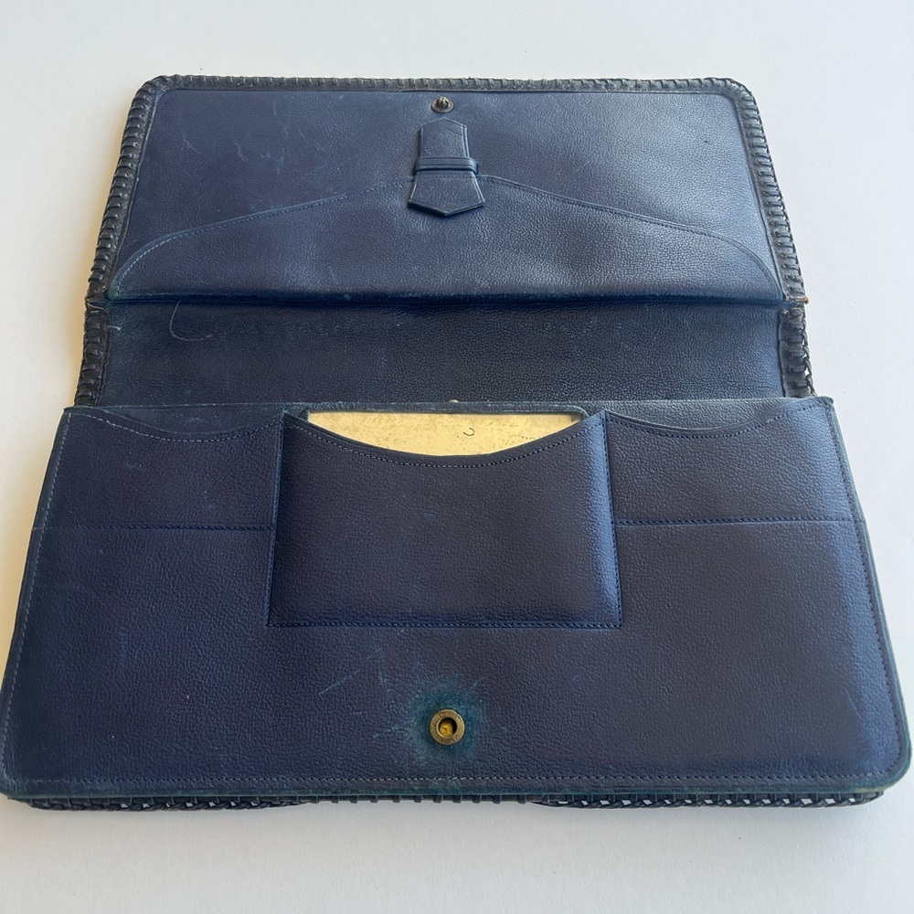 Leather Tooled Wallet Clutch in Brown - Picture 6 of 6
